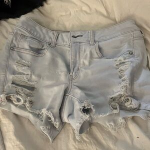 American Eagle Outfitters Distressed Light Gray Jean Shorts
